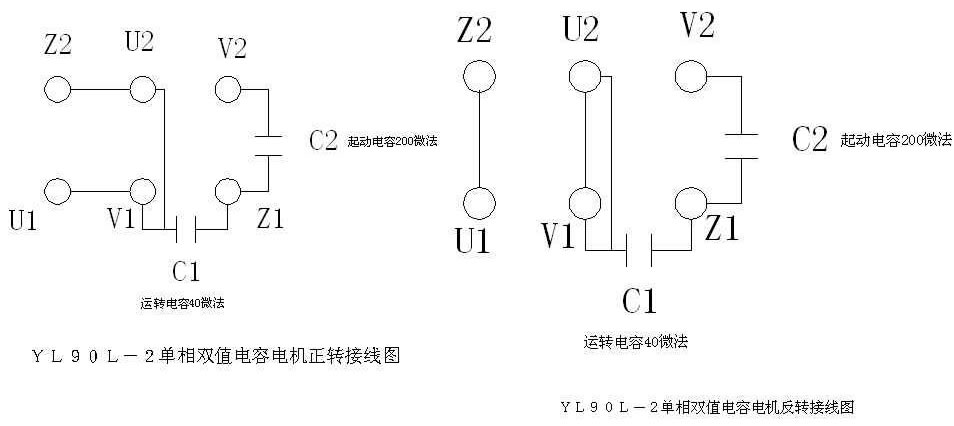 单相电机电容接线图和方法步聚